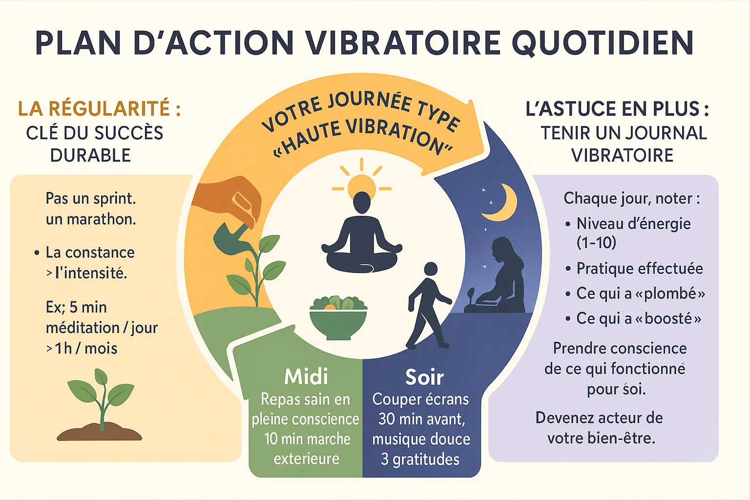 Illustration de pratique quotidienne pour le bien-être
