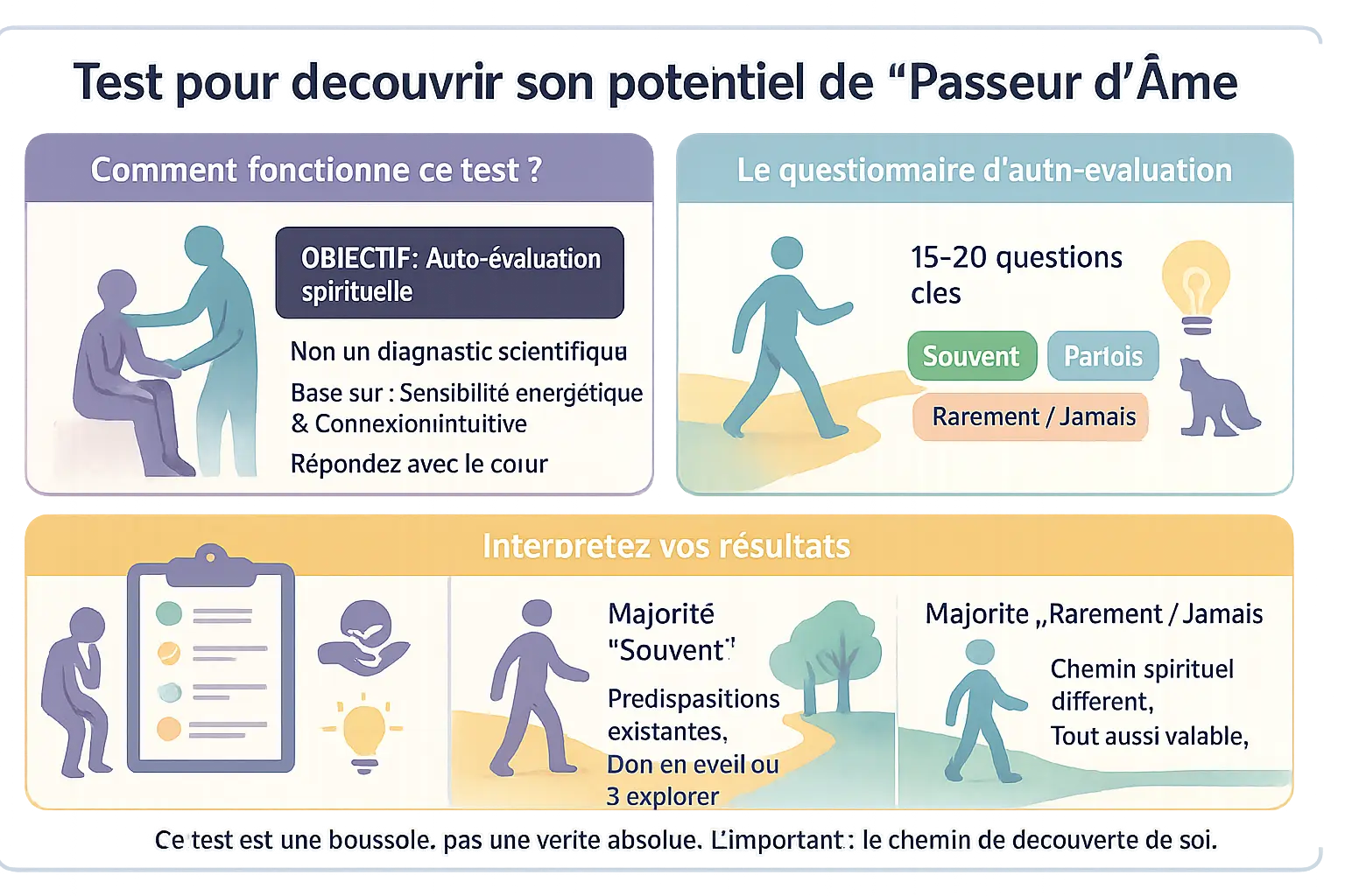 Illustration d'un passeur d'âmes avec des symboles spirituels
