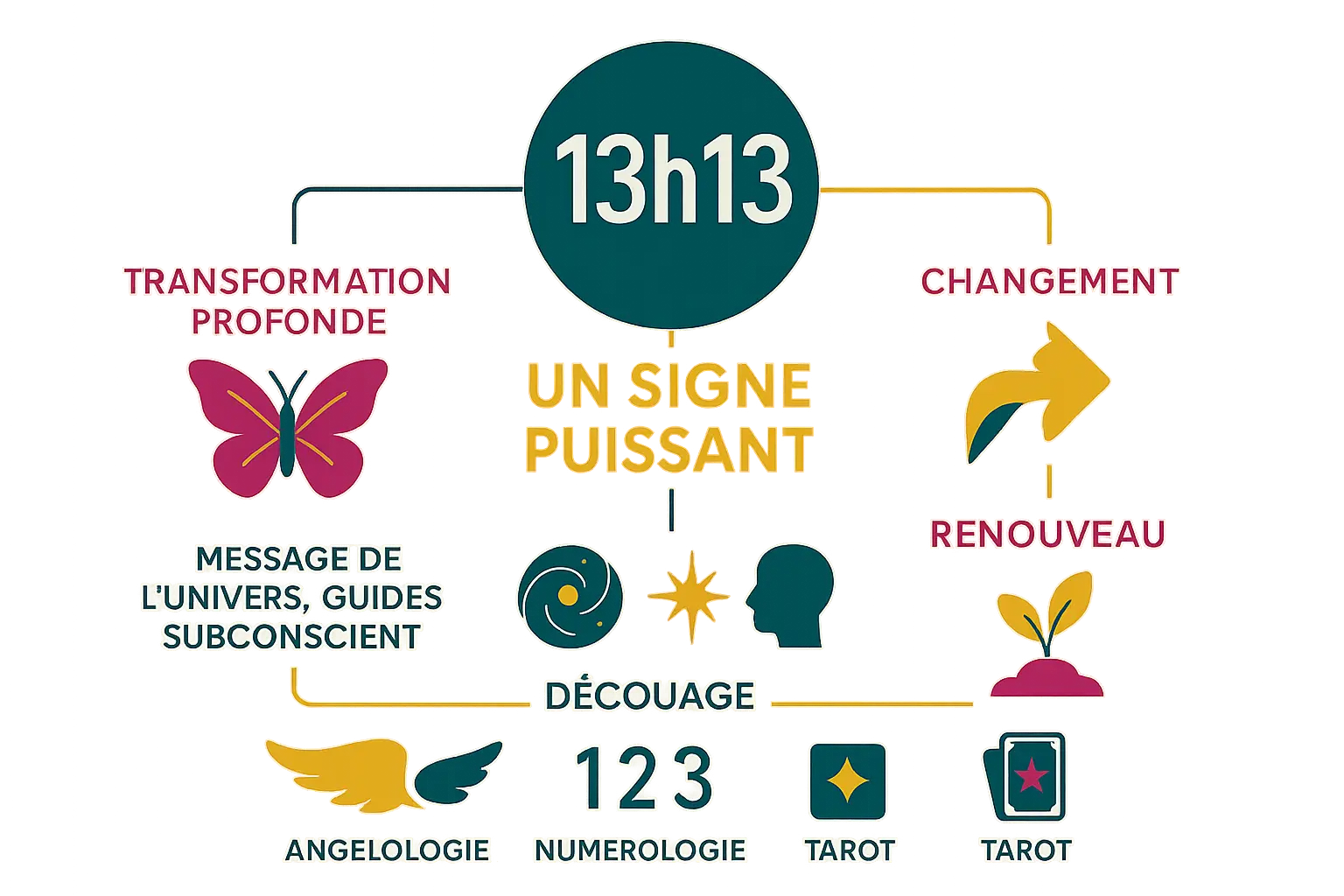 13h13 : signe de transformation et renouveau personnel 7 Illustration de l'heure miroir 13h13 avec un sablier symbolisant la transformation