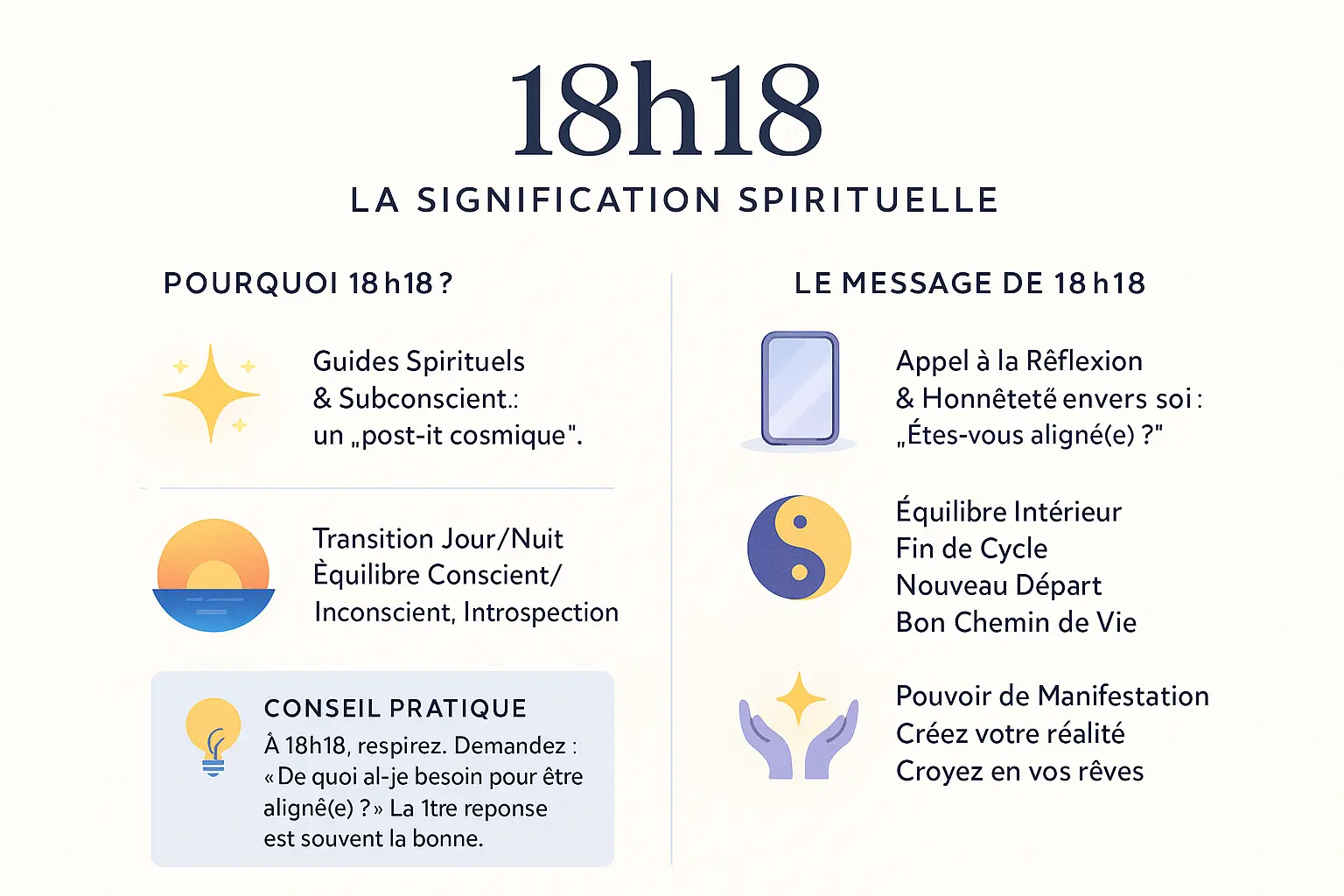 18h18 : que vous dit l’univers sur votre chemin de vie ? 8 Horloge affichant 18h18 entourée de lumière dorée
