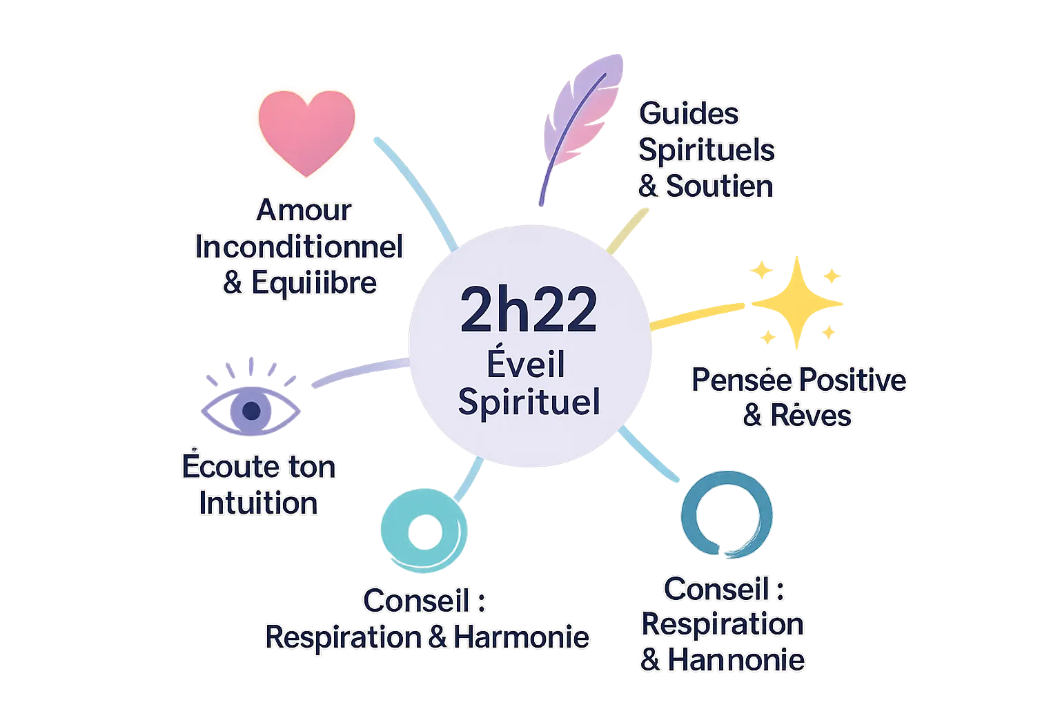 2h22 eveil spirituel infographie moderne