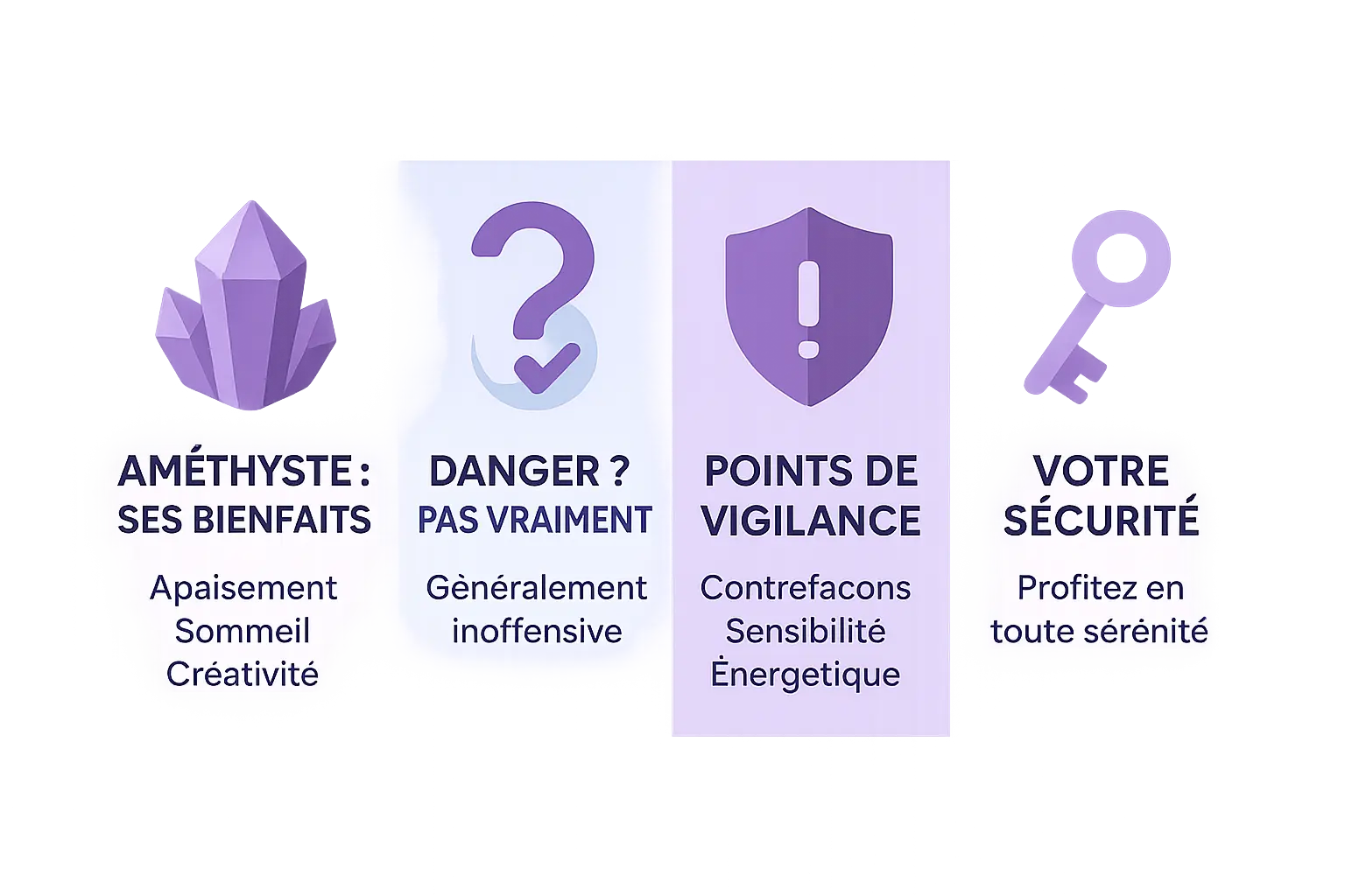 Améthyste danger : risques réels et comment s'en prémunir 7 Améthyste naturelle sur fond apaisant