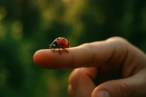 Annuaire des thérapeutes, annonces, stages, lieux d'accueil 19 coccinelle sur un doigt