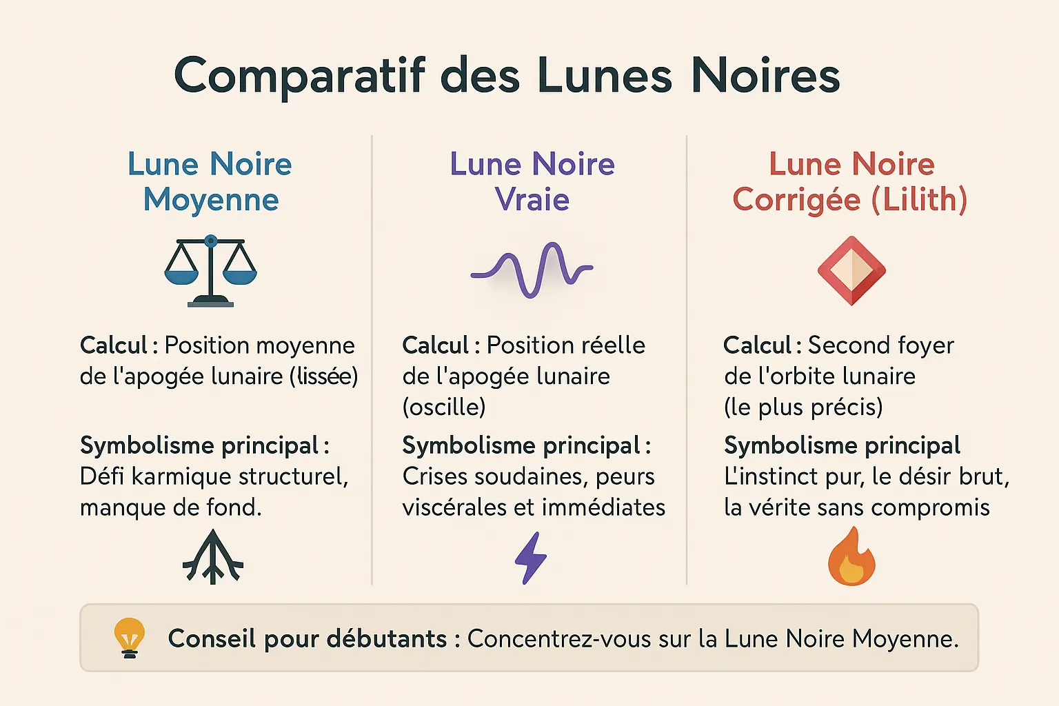 Lune noire en astro : transformer son ombre en lumière ✨ 9 Comparatif des Lunes Noires en astrologie
