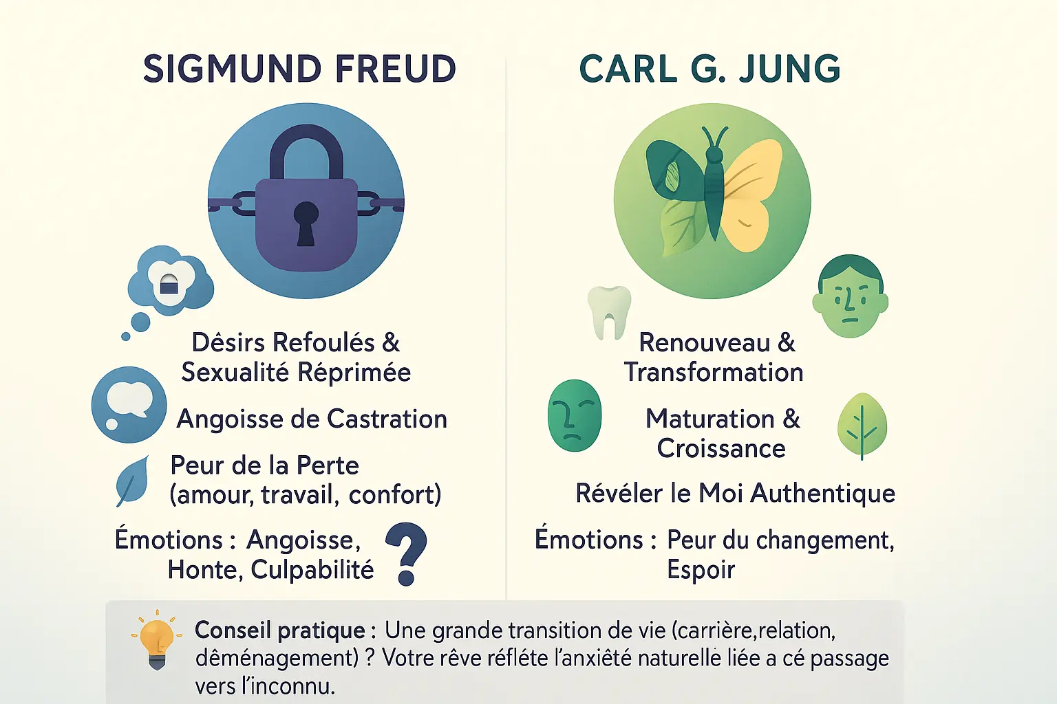 Rêver de perdre une dent : analyse symbolisme psychologique 5 Comparaison des interprétations de Freud et Jung sur les rêves de perte de dents
