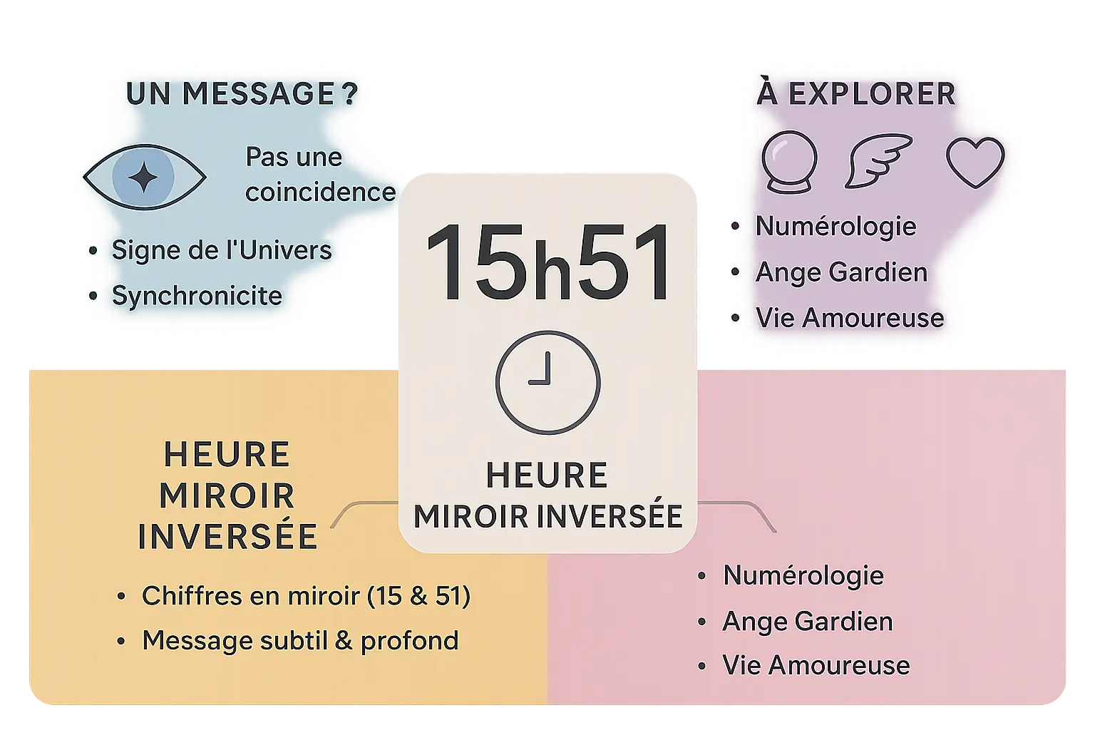 15h51 : découvrez le message de l'h. m. inversée 7 heure miroir inversee 15h51 infographie moderne