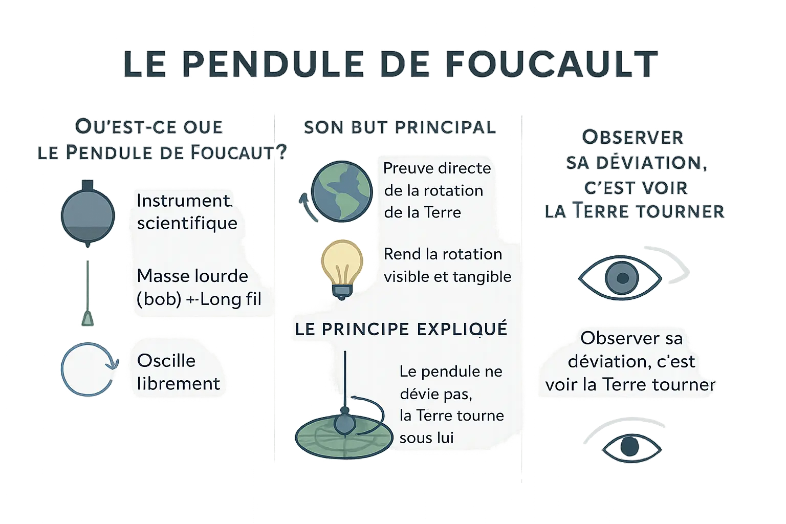 Pendule de Foucault en mouvement sous la coupole du Panthéon