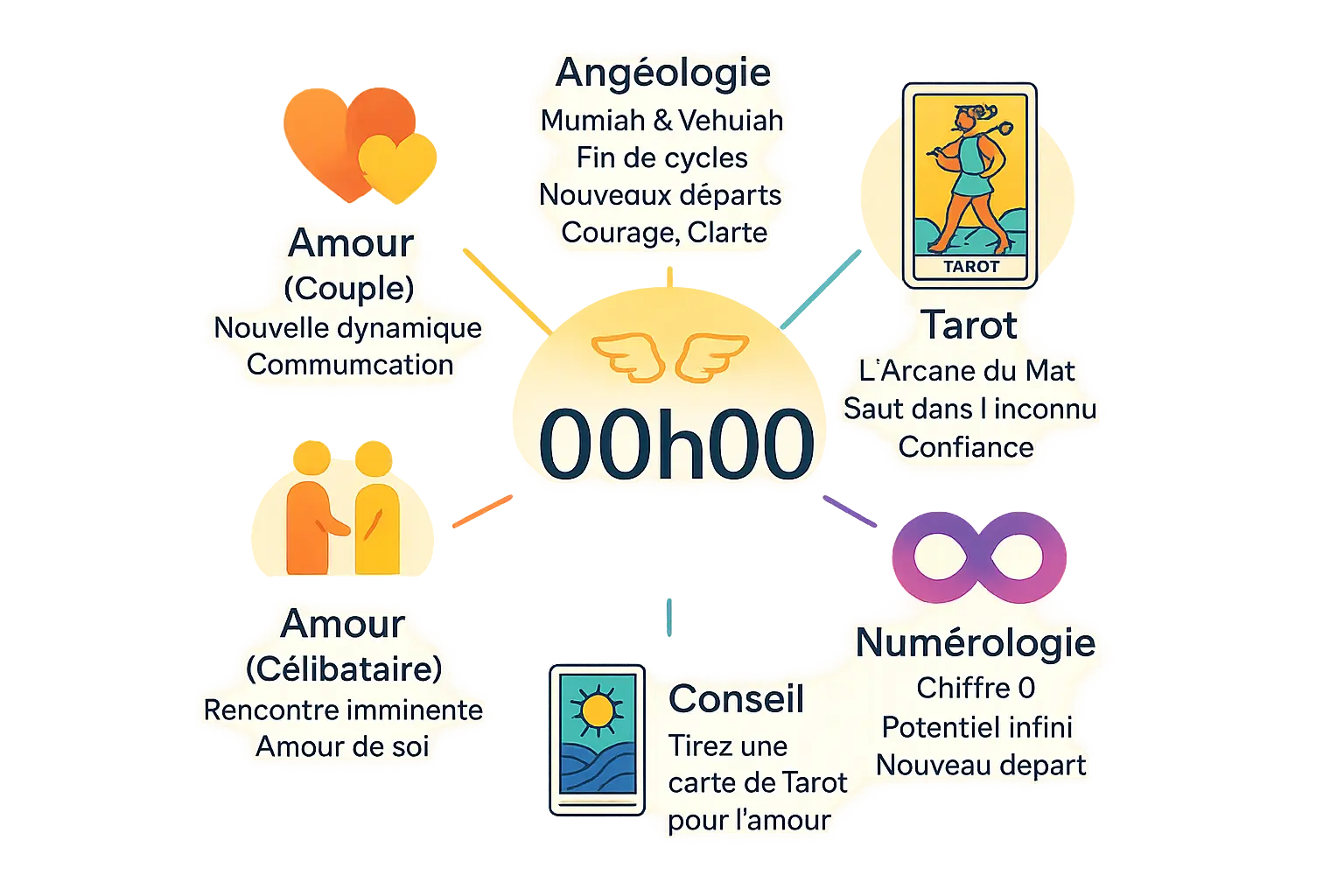Infographie spirituelle radiale 00h00