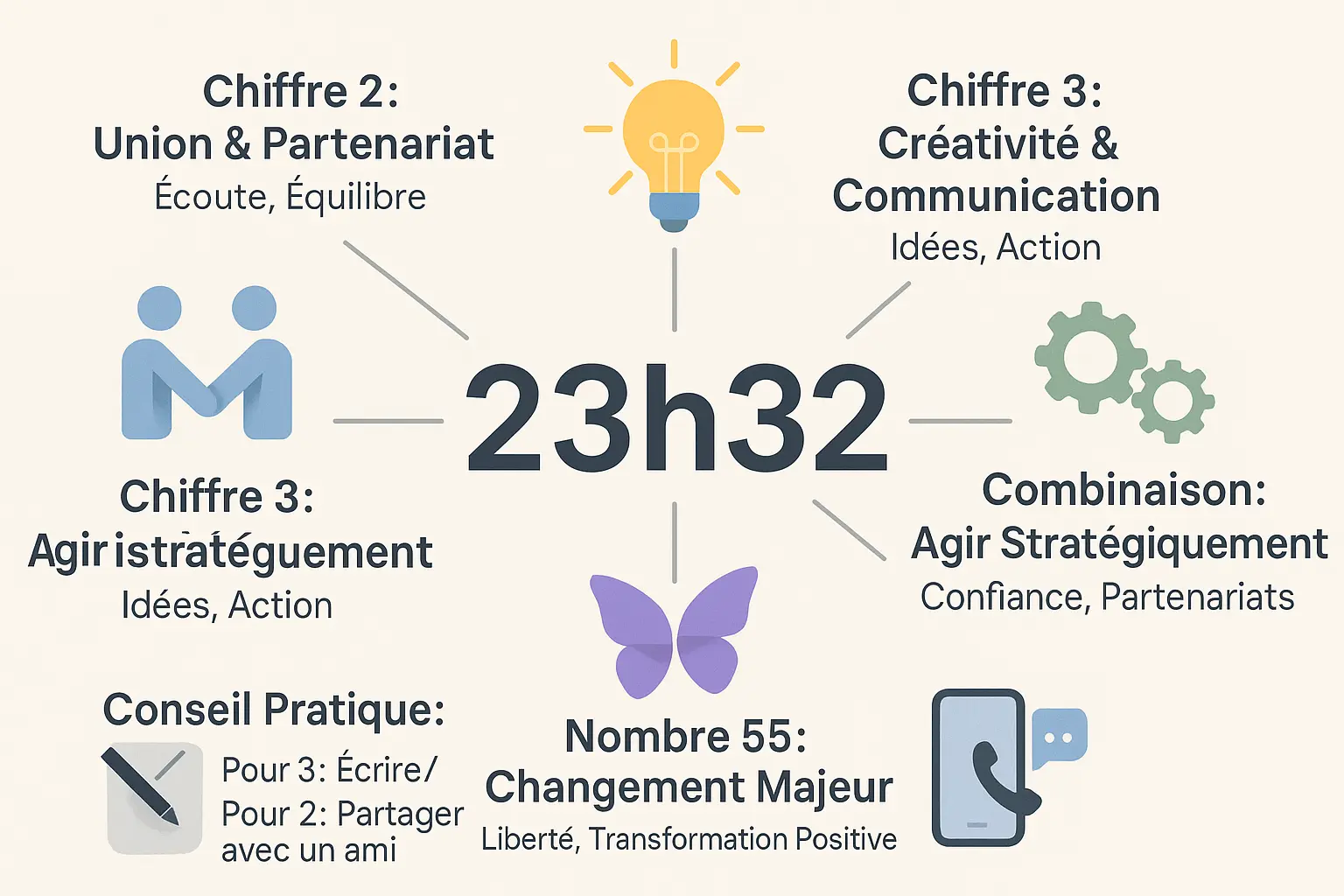 Illustration de l'interprétation numérique de 23h32