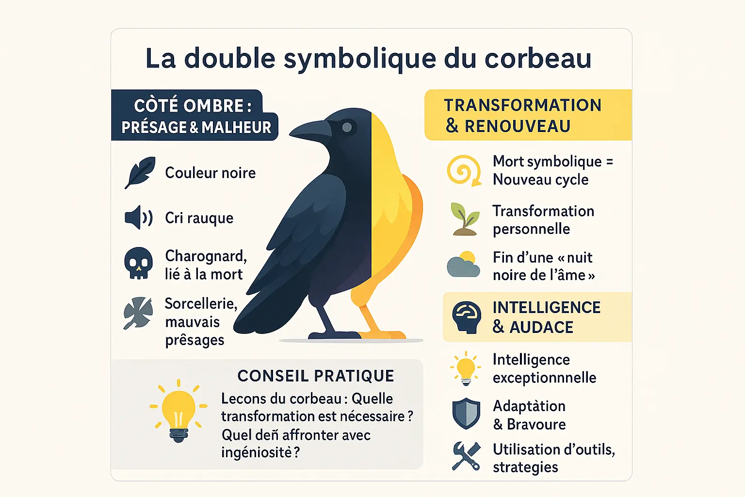 Le corbeau : entre ombre et lumière 8 Illustration de la double symbolique du corbeau