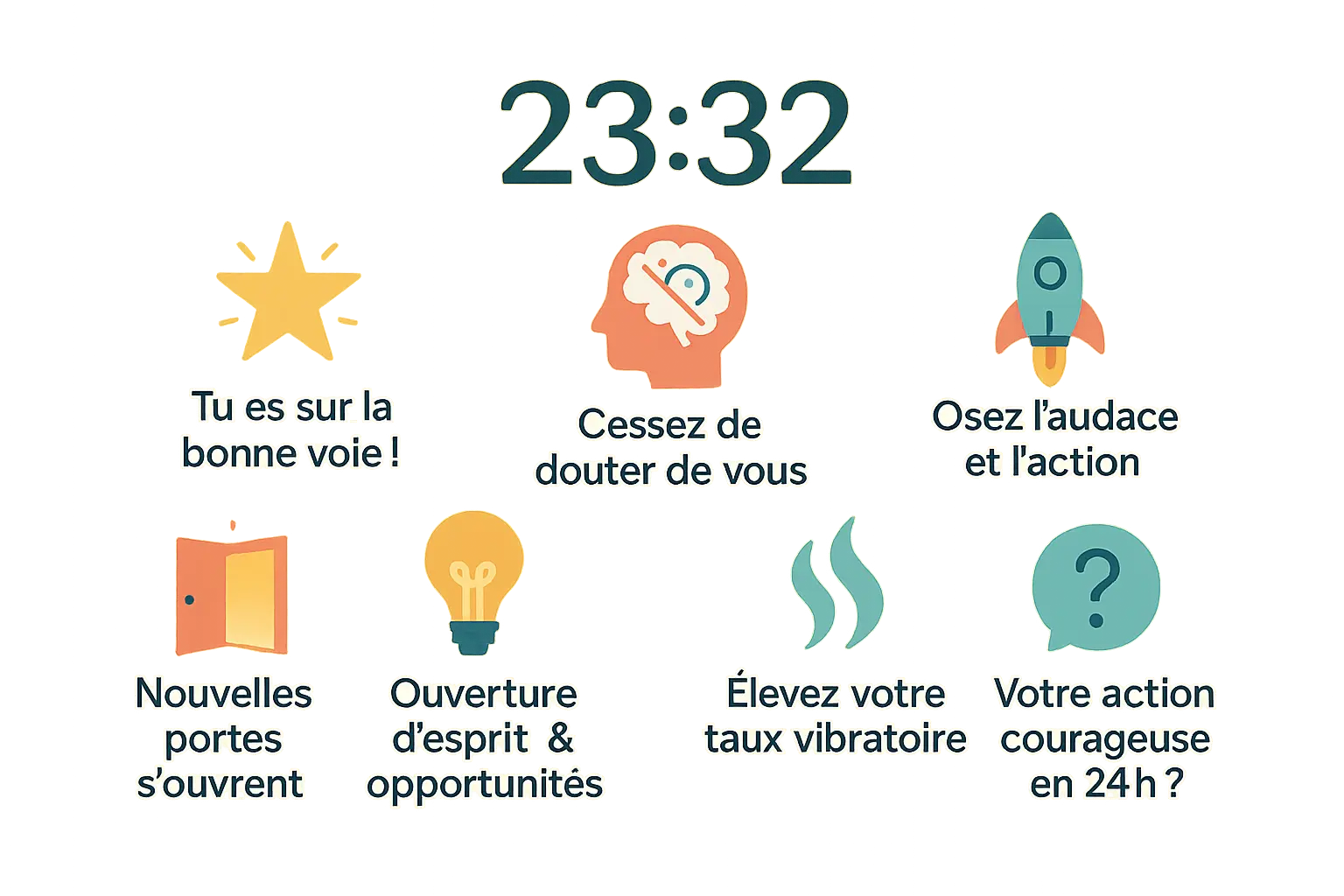 Illustration horloge 23h32