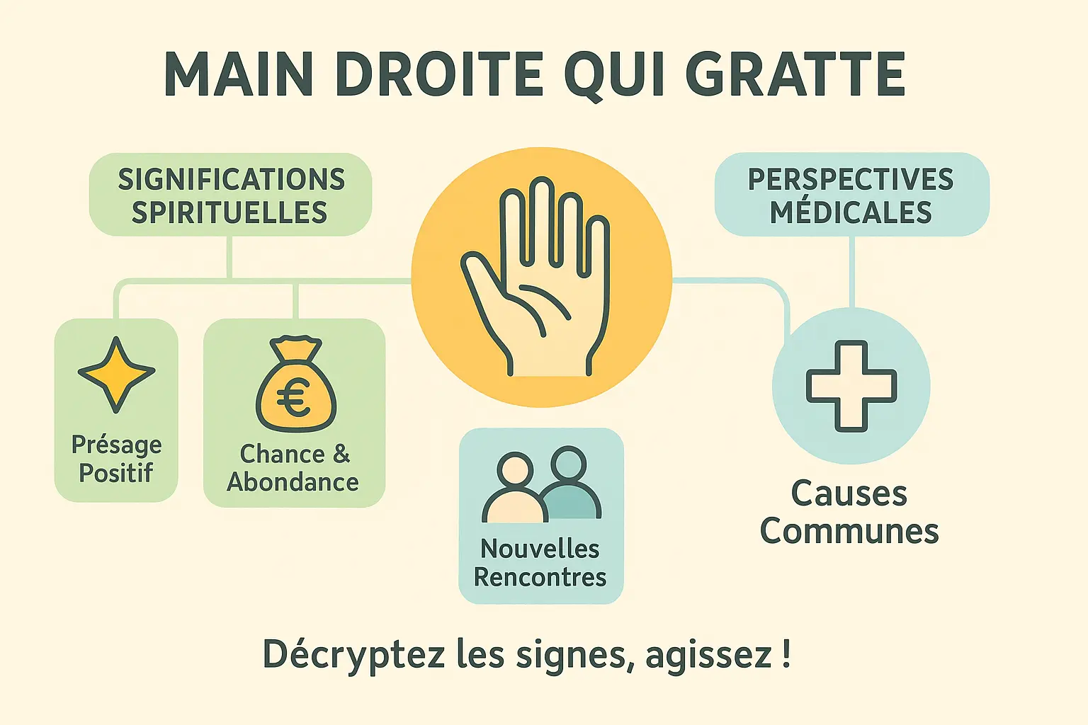 Main droite qui gratte : chance ou argent en vue ? đ 7 Illustration de la main droite et de ses significations symboliques