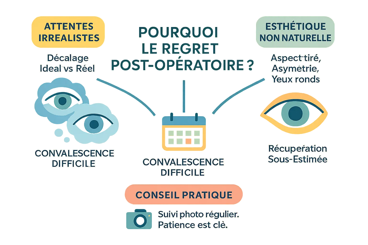 Illustration de la convalescence après une blépharoplastie