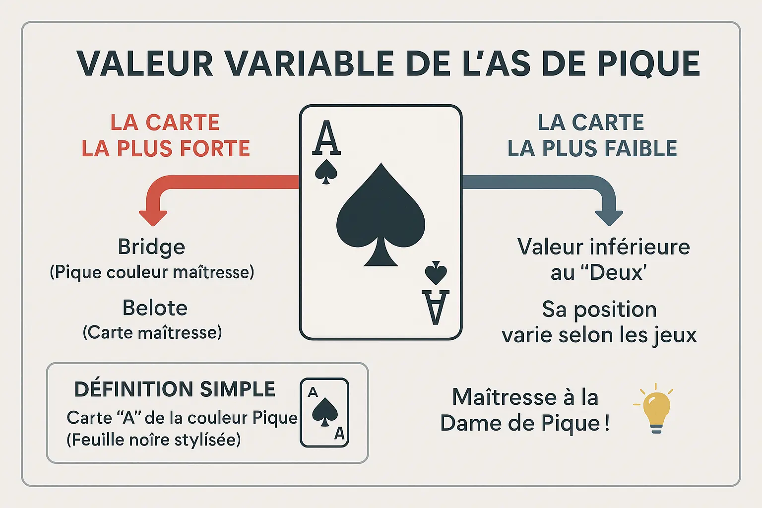 Découvrez l’as de pique : mystères, jeux et symbolisme 8 Illustration d'un as de pique avec son symbole noir central